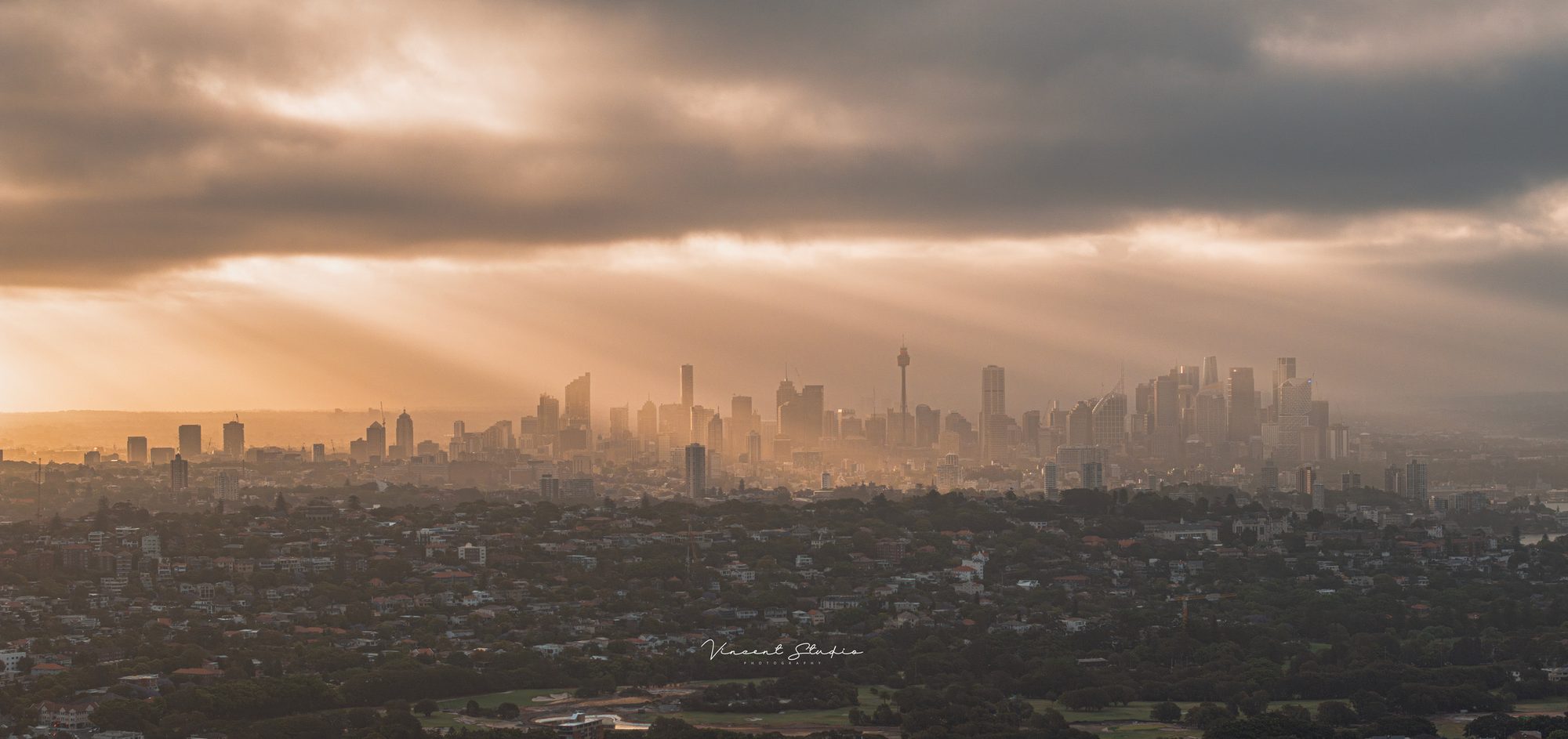 Sydney skyline in soft morning light